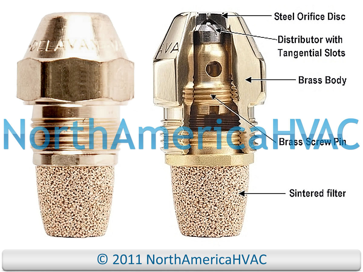 Delavan Oil Burner Nozzle - 0.60 GPH, 80 Degree Solid Cone Pattern, Replacement Nozzle For Burners