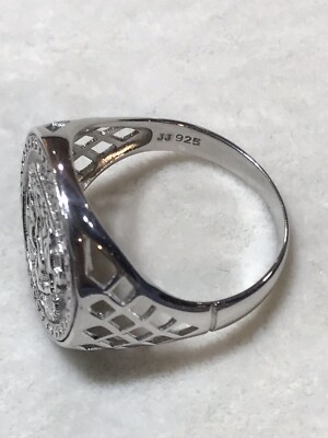 Genuine 925 Sterling Silver Half Sovereign St George Coin Ring
