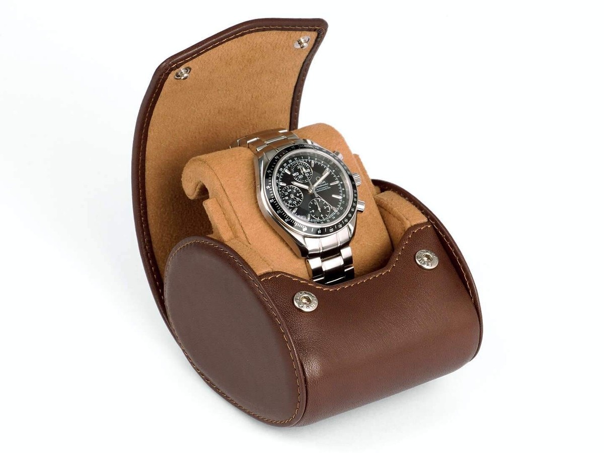 CARAPAZ LEATHER WATCH STORAGE CASE FOR WATCH IN BROWN CALF