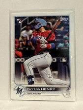 #611 Payton Henry Rookie Miami Marlins 2022 Topps Series Two Baseball Card