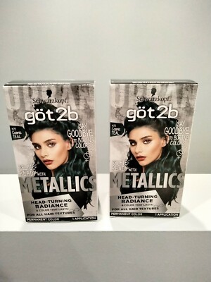 2 x Schwarzkopt Got2b Metallics Permanent Hair Color M75 Cosmic Teal  Beauty 