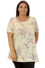 New Women Plus Size Smock Top Ladies Ditsy Floral Print Tunic Short Sleeve Shirt