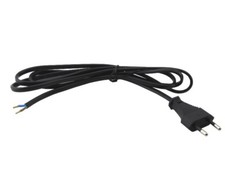 Anschlusskabel Stromkabel mit Euro-Stecker 1,5m schwarz 2x0,75mm²