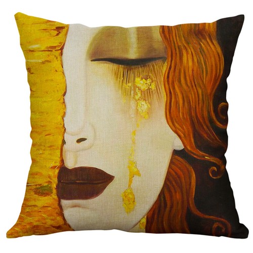 Gustav Klimt’s Masterpiece Golden Tears the kiss Throw Pillow case Cushion Cover - Picture 8 of 32
