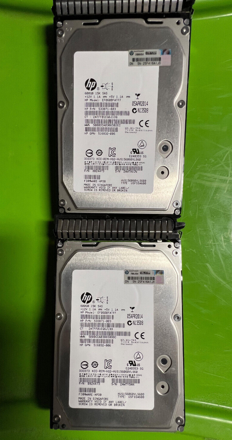 Genuine HP 600GB 15K SAS 6G Hard Drive 653952-001 652620-B21 | eBay
