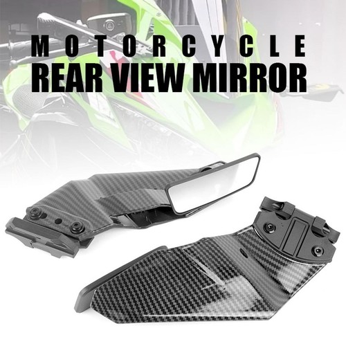 Wind Swivel Wing Rearview Side Mirror For Kawasaki NINJA ZX10R ZX6R Z636 ZX6RR - Photo 4/10