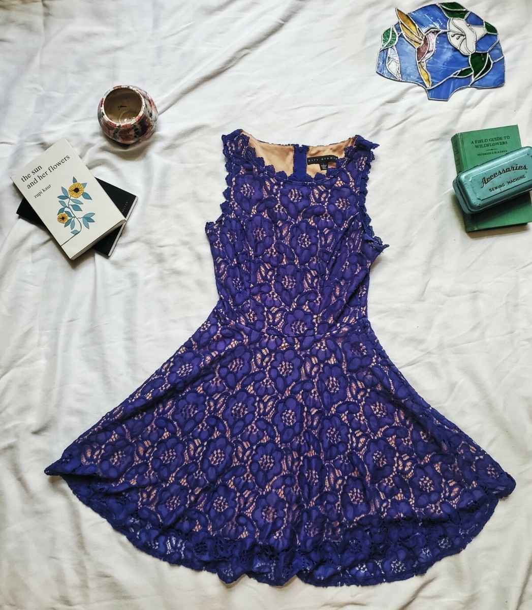 blue lace dress juniors CITY STUDIO Juniors XS Royal Blue Lace Dress