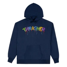 Thrasher Magazine BALLOONS PULLOVER Skateboard Hoodie NAVY
