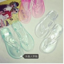Womens Transparent Flip flops Sandals Beach Casual Flat Heel Slippers Shoes Sz