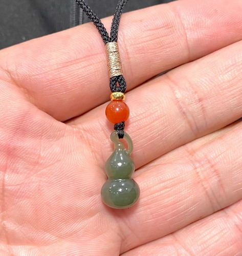 Collar Colgante Calabaza Jade Hotan 100% Natural Unisex Fortuna Jade Colgante Y085 - Imagen 36 de 65