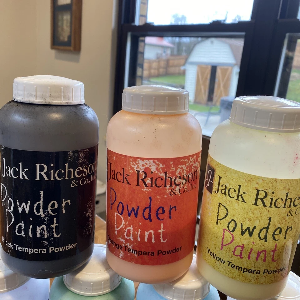 Pintura en polvo Jack Richeson negra amarilla naranja azul verde turquesa blanco rojo Foto 2 de 4