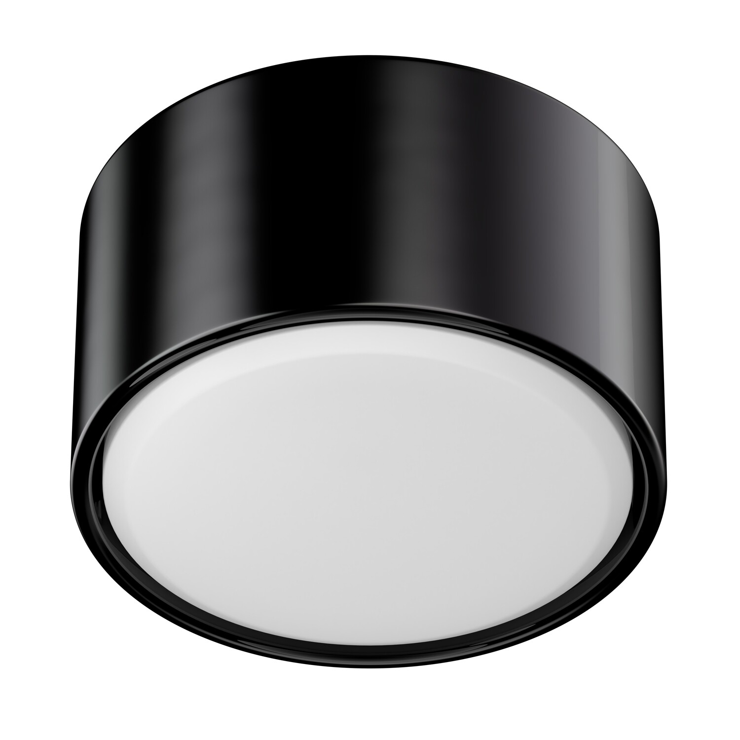 GX53 luminaria de superficie de porcelana KLU, redonda, negra, 91mm Ø, incl.