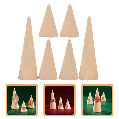  6 Pcs Ringhalter Aus Unlackiertem Holz Ringdisplays Zum Verkauf Ringe Schlüssel