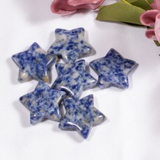 20pcs Natural Sodalite Stone Quartz Healing Star Gemstone for Home Decor 25x6mm