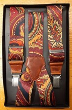 Paesley Print 45 Multicolor 36mm Leather Strap - 100 Made in Italy