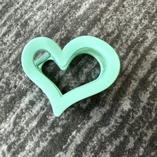 Heart Hair Clip Claw Hollow Hair Clamp Heart Shaped Clip Mint Green Barrette New