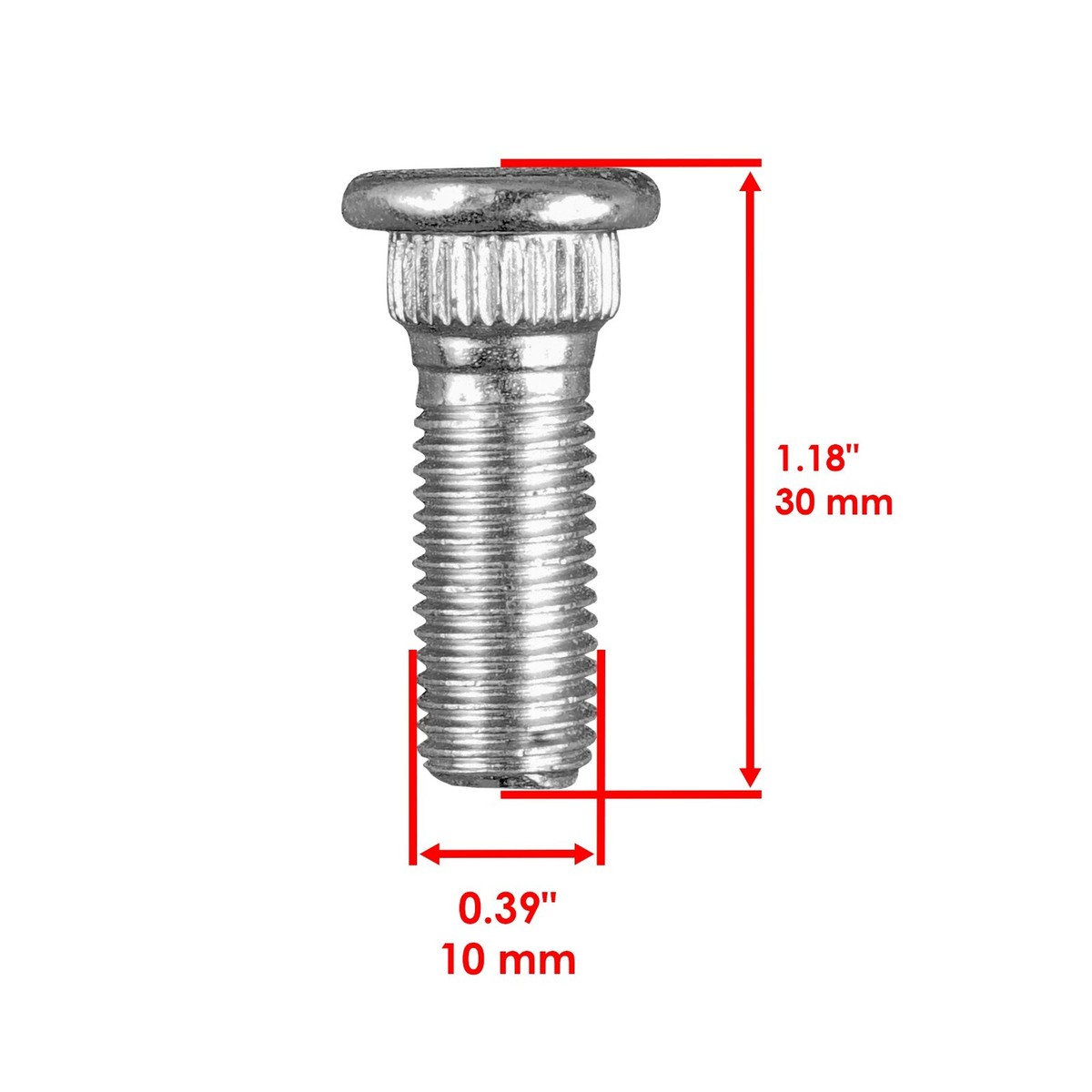 4 Front Wheel Disc Stud Screw Bolts For Yamaha Wolverine 450 YFM450Fx 4X4 (2006-2010) – M8-1.25, Iron