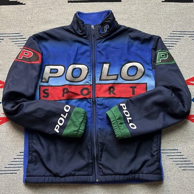 POLO RALPH LAUREN 1992 ナイロン プルオーバー(M） Polo Ralph Lauren Polo Sport Fleece Jacket Pepsi 1992 Size M Rare