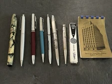 Lot of 7 Vintage Fountain and Ink Pens Wearever/Wings/Eversharp/Presdon Vu-Riter