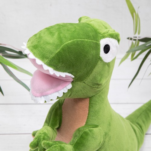 Soft Green / Brown Dinosaur T Rex Large Fabric Childrens Baby Door Stop Stopper - Picture 9 of 9