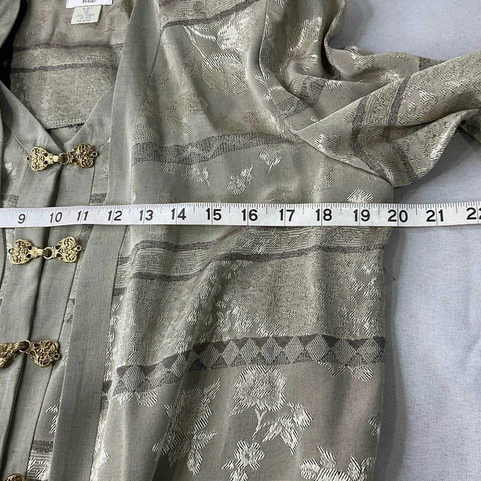 Vintage Maren Womens Jacket Size 8P Vest Gold Metallic Floral Made in USA - Image 3 of 4