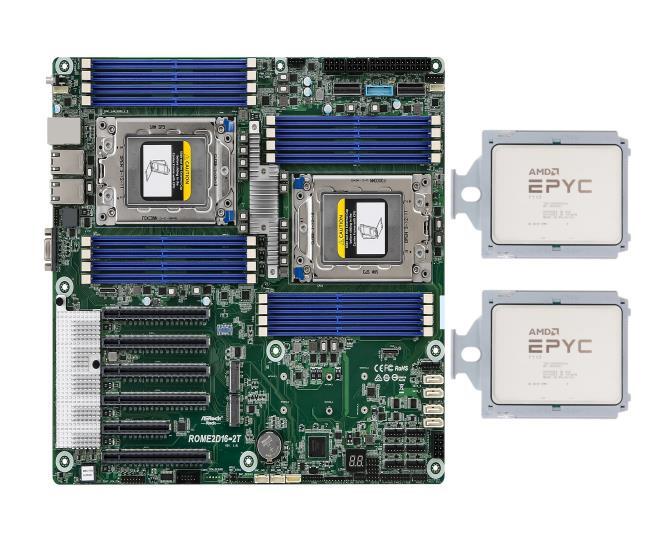 AMD - AMD EPYC 7713 サーバーCPU 2x AMD EPYC 7713 64c/128t Sp3 2.0ghz+ AsRock Rack ROME2D16