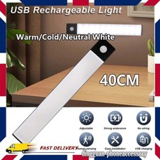 40CM Black LED PIR Motion Sensor Strip Light Cabinet Closet Rechargeable Lamp