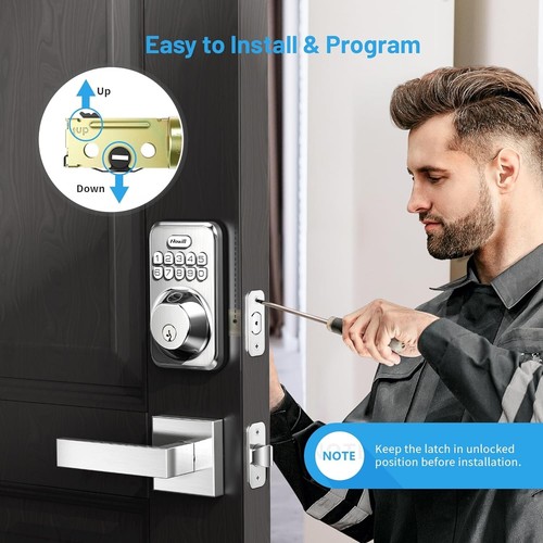 🔥Zowill DK02A-L Fingerprint Keypad Door Lock with 2 Handles, Satin Nickel NEW🔥 - Picture 7 of 12