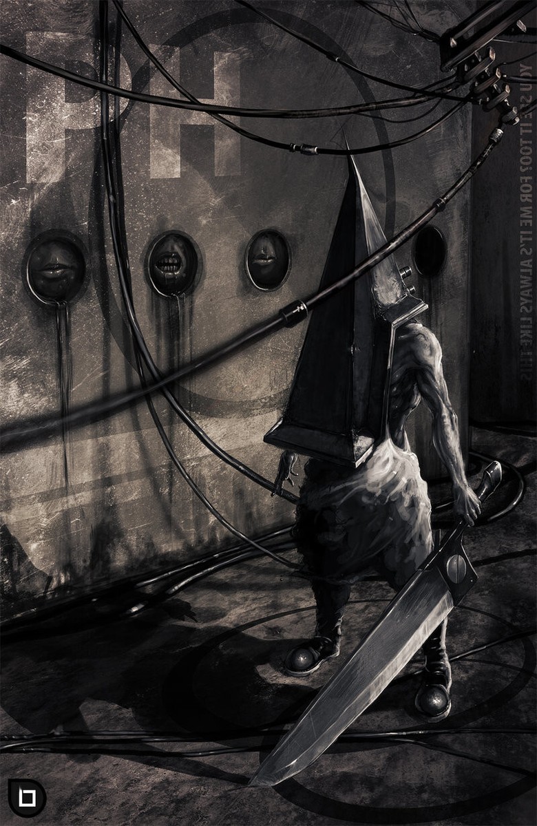 Silent Hill Pyramid Head Poster | Horror Game Art Print | Dark