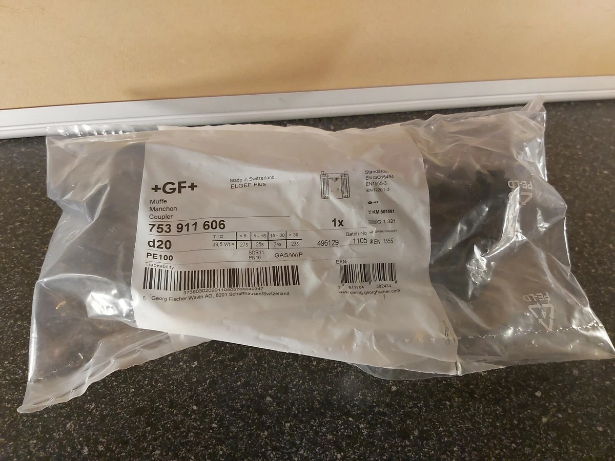 Georg Fischer Electro fusion Fitting 63mm Straight Coupler MPN 753 