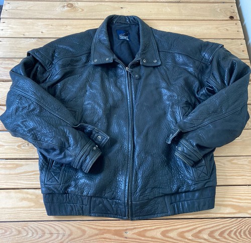 full zip leather jacket size 46 