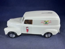 Y4-24 ERTL DIE CAST BANK - CHEVROLET PANEL VAN - JERICO TEMPLE - NO BOX