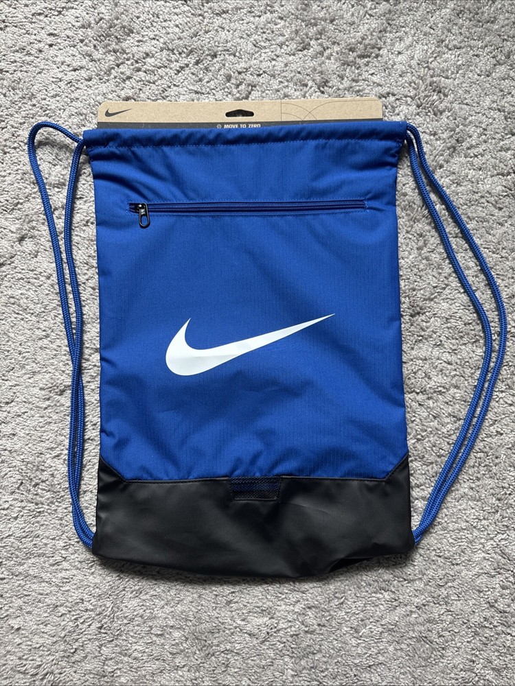 Nike Brasilia 9.5 Blue Drawstring Gym Training Backpack Pack Sack