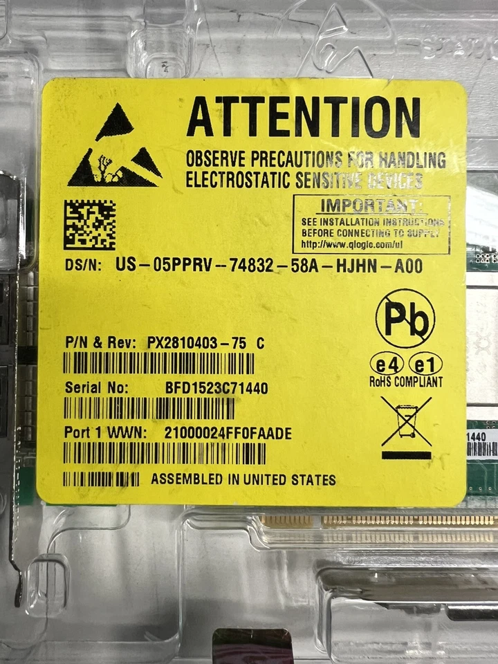 Q-Logic QLE2562 Dual Port Fibre Channel Host Bus Adapter PX2810403-75 C - Image 3 of 3