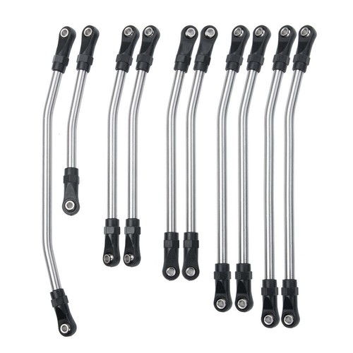 Juego de varilla de enlace de dirección de acero inoxidable para coche sobre orugas Axial SCX10 - Imagen 8 de 10