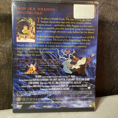 NEW SEALED THE HOBBIT 1977 ANIMATED CLASSIC CARTOON DVD IN SNAP CASE NR BILBO - Picture 2 of 8