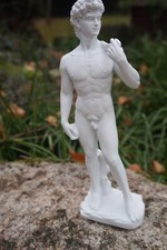 RE0025  FIGURINE 19 cm  STATUETTE REPRODUCTION  DAVID MICHEL  ANGE STYLE ALBATRE