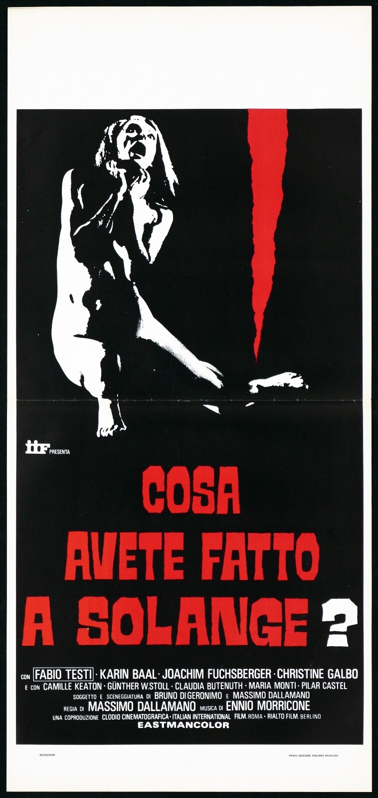 Locandina originale film Cosa avete fatto a Solange? (1972) - Regia di Massimo Dallamano