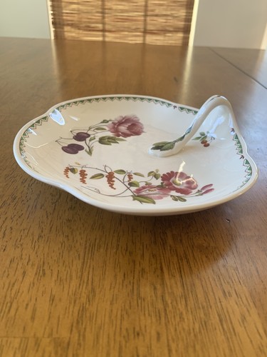 Plato de caramelo floral Spode England Victoria vintage grosella roja, ciruela, rosa - Imagen 3 de 8