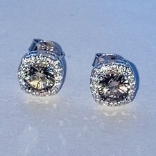 Highly Desirable  Alexandrite Halo Stud Earrings