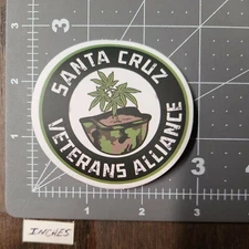 Santa Cruz Veterans Alliance Humor Skateboard Guitar Phone Sticker / Decal MatI