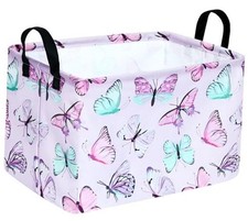 Rectangle Toy Bin Waterproof storage organizer for Nursery Hamper buterfly