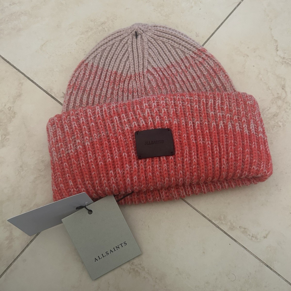 All Saints Beanie Hat Ombre Patch Beanie Pink Multi Wool Blend Outdoor Winter All Saints Beanie Hat Ombre Patch Beanie Pink | Mercari main image 3