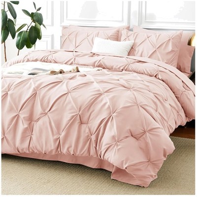 Modern Peach Pink Queen Comforter Set - 7 Piece Bedding Gift
