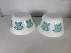 Vintage Federal Glass 8" Heat-Proof Mixing Bowl Circus - Lot of 2 - pristine.