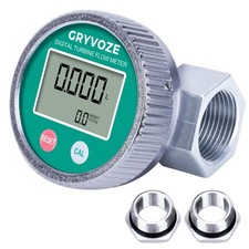 Waterproof 1 Inch Digital Water Fuel Flow Meter with 3/4 Inch Adapters, EMI...