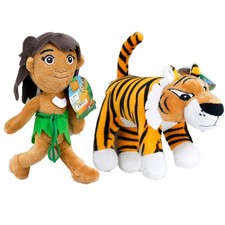 2X Anime The Jungle Book Shere Khan Tiger and Mowgli 21cm Cartoon Game Plush Toy