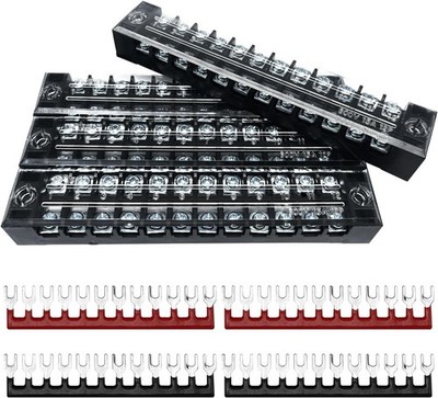 12 Position Dual Row Terminal Block Kit 600V 15A Ground Circuit  Size: 15A 12P