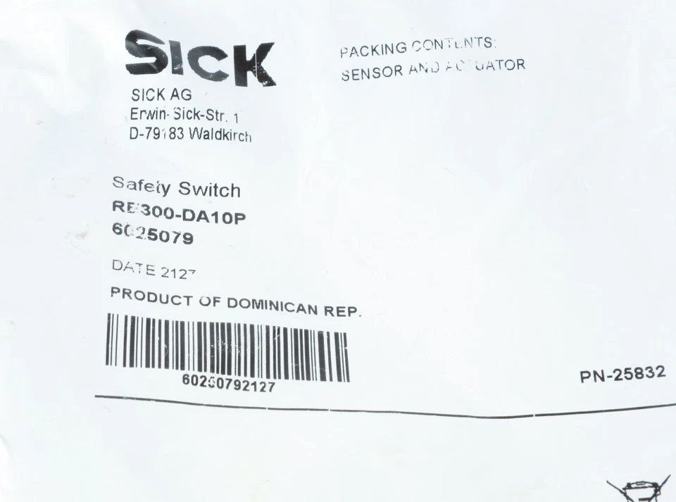 SICK RE300-DA10P Non-Contact Magnetic Safety Switch, 6025079, No Magnet Pickup - Image 2 of 4