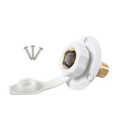 City Water Inlet With Check Valve Flange Hose Connector Connection Fill For RV